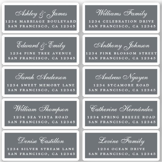 Briefkaart Calligrafie Weddenschap Adresetiketten Sticker (Voorkant)