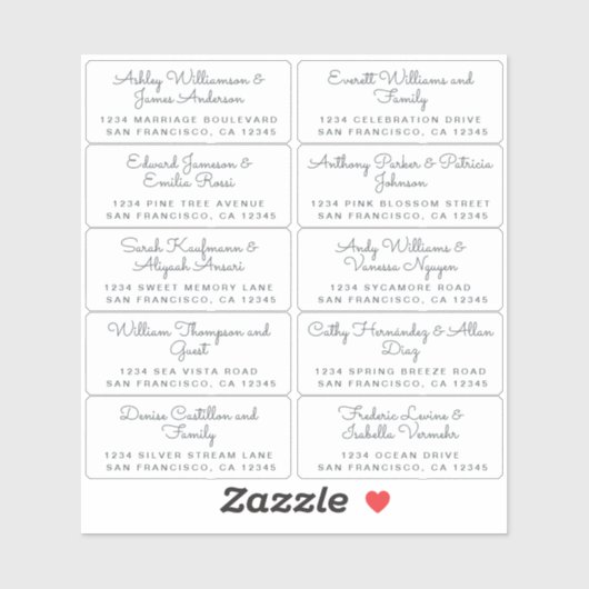 Briefkaart Calligrafie Weddenschap Adresetiketten Sticker (Vel)