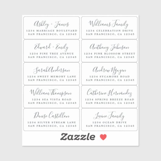 Briefkaart Calligrafie Weddenschap Adresetiketten Sticker (Vel)