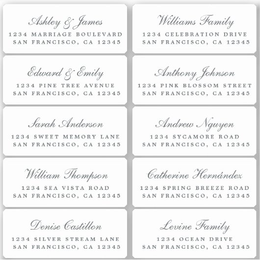 Briefkaart Calligrafie Weddenschap Adresetiketten Sticker (Voorkant)