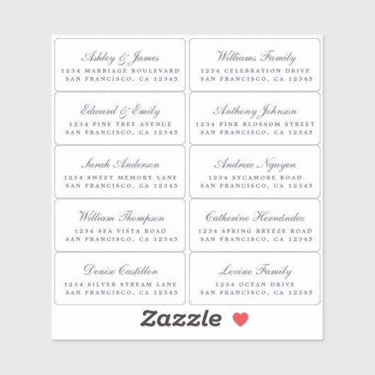 Briefkaart Calligrafie Weddenschap Adresetiketten Sticker (Vel)