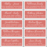 Briefkaart Calligrafie Weddenschap Adresetiketten Sticker<br><div class="desc">Eenvoudig te personaliseren, namen en adressen / stickers voor het label van het individuele trouwadres voor gasten in een formaat van 2 x 0, 8 inch dat geschikt is voor briefkaarten! Deze chique, moderne en eenvoudige bruiloft adresetiketten kenmerken uw trouwgastennamen in witte elegante handgeschreven manuscriptkalligrafie en stijlvolle typografie op een...</div>