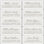 Briefkaart Calligrafie Weddenschap Adresetiketten Sticker<br><div class="desc">Eenvoudig te personaliseren, namen en adressen / individuele trouwadreslabel stickers voor gasten in een 2 x 0, 8 inch formaat geschikt voor briefkaarten! Deze chique, moderne en eenvoudige bruiloft adresetiketten zijn voorzien van uw bruiloft gast namen in off-black elegante handgeschreven script kalligrafie en stijlvolle typografie op een lichtgrijze achtergrond. Voeg...</div>