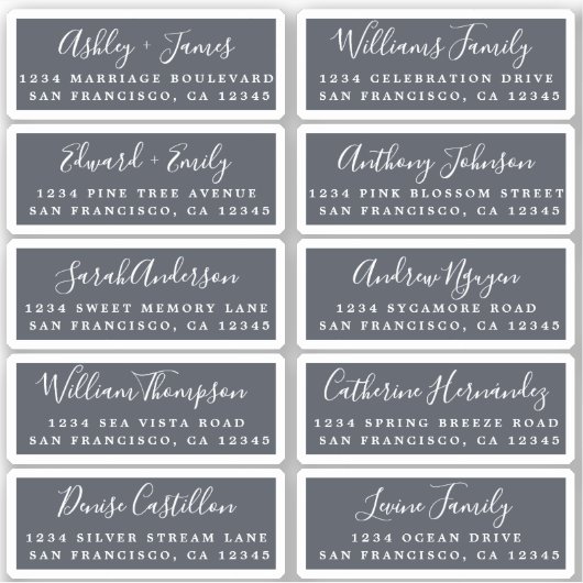 Briefkaart Calligrafie Weddenschap Adresetiketten Sticker (Voorkant)