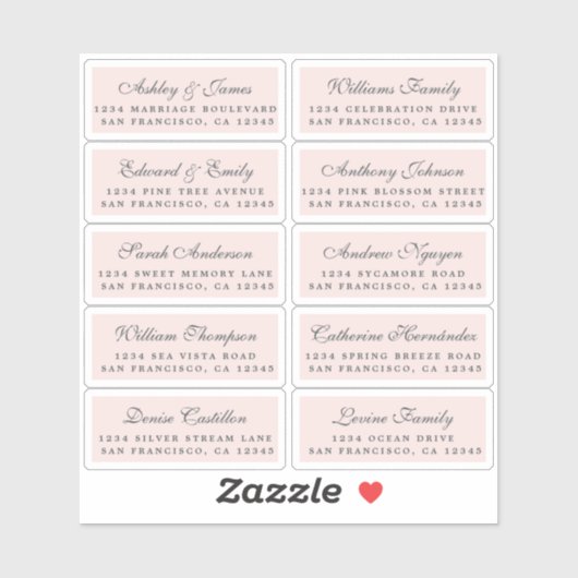 Briefkaart Calligrafie Weddenschap Adresetiketten Sticker (Vel)