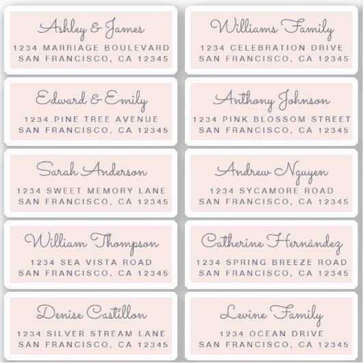 Briefkaart Calligrafie Weddenschap Adresetiketten Sticker (Voorkant)