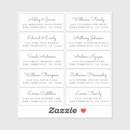 Briefkaart Calligrafie Weddenschap Adresetiketten Sticker (Vel)