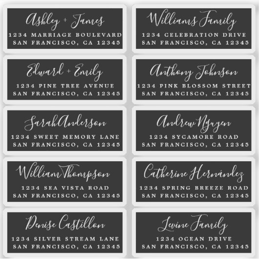 Briefkaart Calligrafie Weddenschap Adresetiketten Sticker (Voorkant)