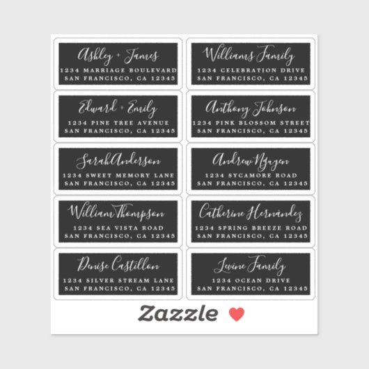 Briefkaart Calligrafie Weddenschap Adresetiketten Sticker (Vel)