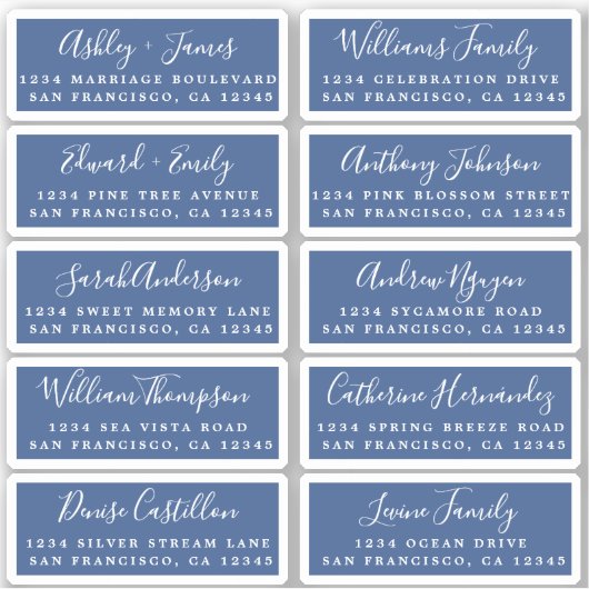 Briefkaart Calligrafie Weddenschap Adresetiketten Sticker (Voorkant)