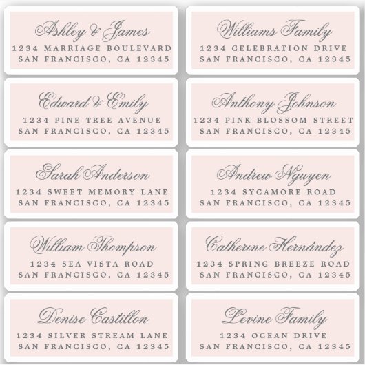Briefkaart Calligrafie Weddenschap Adresetiketten Sticker (Voorkant)