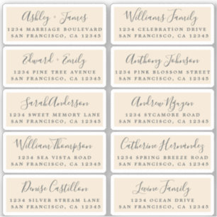 Briefkaart Calligrafie Weddenschap Adresetiketten Sticker