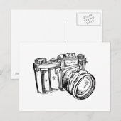  Briefkaart camera - zwart en wit (Voorkant / Achterkant)