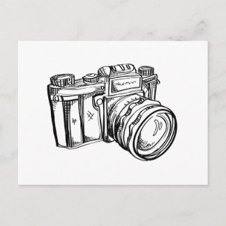  Briefkaart camera - zwart en wit