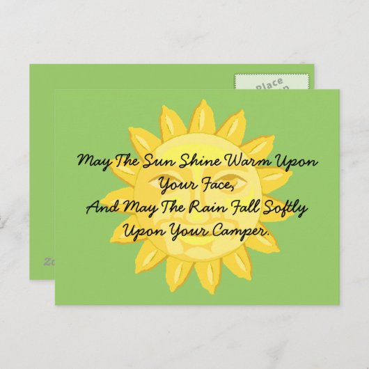 Briefkaart Camping Friends Greeting RV park Camper (Voorkant / Achterkant)