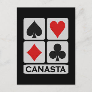 Briefkaart Canasta-speler