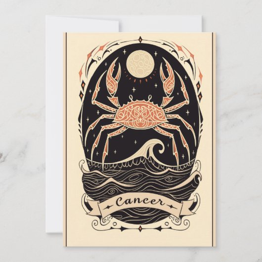 Briefkaart - Cancer Celestial Zodiac Art (Voorkant)