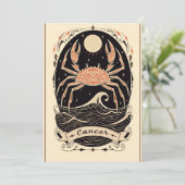 Briefkaart - Cancer Celestial Zodiac Art (Staand voorkant)