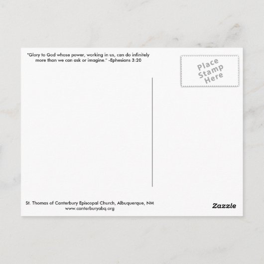 Briefkaart Canterbury Window (Achterkant)