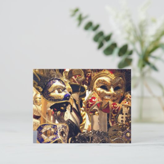 Briefkaart Carnival Masker (Staand voorkant)