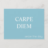 Briefkaart Carpe Diem Latijnse Quote - Turquoise (Voorkant)