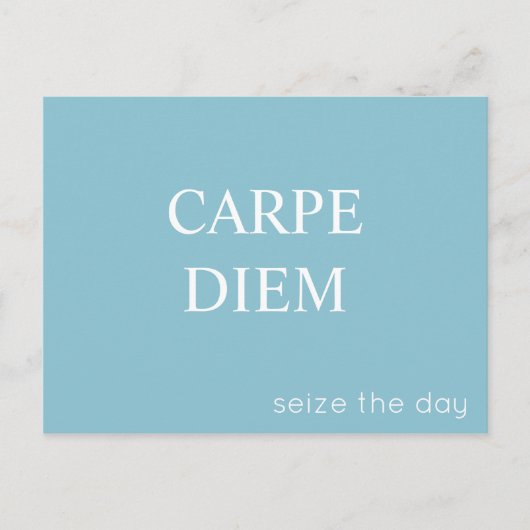 Briefkaart Carpe Diem Latijnse Quote - Turquoise (Voorkant)