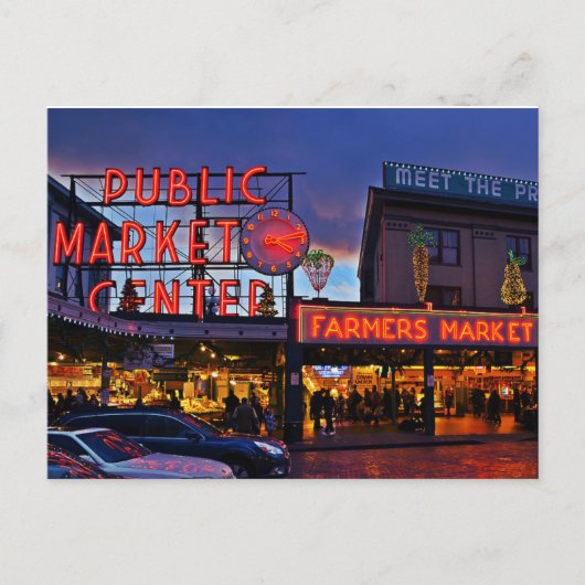 Briefkaart / Carte Postale Pike Market, Seattle (Voorkant)