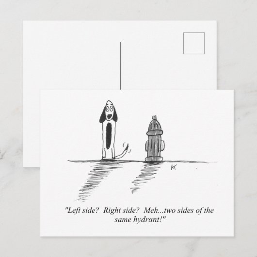 Briefkaart Cartoon (Voorkant / Achterkant)