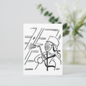 Briefkaart Cartoon voor houtbehoud (Staand voorkant)