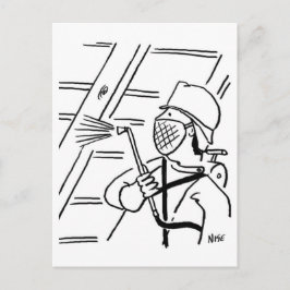 Briefkaart Cartoon voor houtbehoud