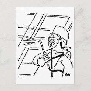 Briefkaart Cartoon voor houtbehoud