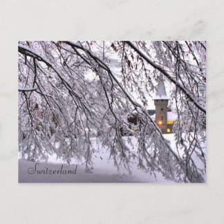 Briefkaart Castle Snowy Trees in Luzerne Zwitserla