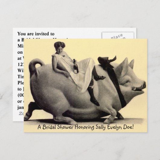 Briefkaart Casual & Fun Boerderij Vrijgezellenfee (Voorkant / Achterkant)