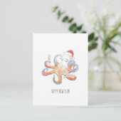 briefkaart "Celebrating Octopus" (Staand voorkant)