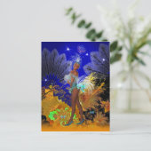 Briefkaart Celebration Showgirl in het blauw (Staand voorkant)