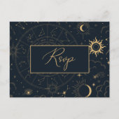 Briefkaart Celestial Sun en Moon RSVP (Voorkant)