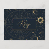 Briefkaart Celestial Sun en Moon RSVP (Voorkant)