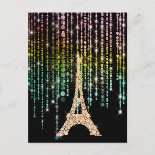 Briefkaart Champagne Eiffel Tower (Voorkant)