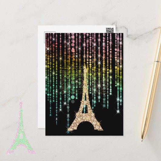 Briefkaart Champagne Eiffel Tower