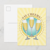 Briefkaart Champagne Glasses (Voorkant / Achterkant)