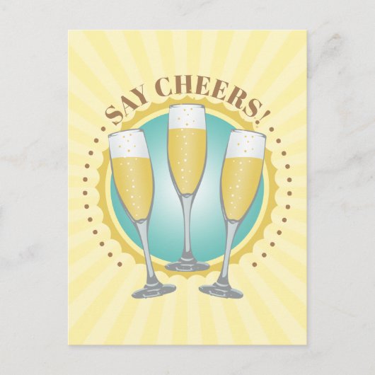 Briefkaart Champagne Glasses (Voorkant)