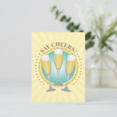 Briefkaart Champagne Glasses (Staand voorkant)