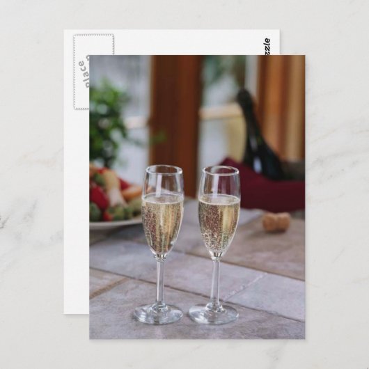 BRIEFKAART CHAMPAGNE VOOR TWEE (Voorkant / Achterkant)