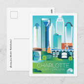 Briefkaart Charlotte, North Carolina (Voorkant / Achterkant)