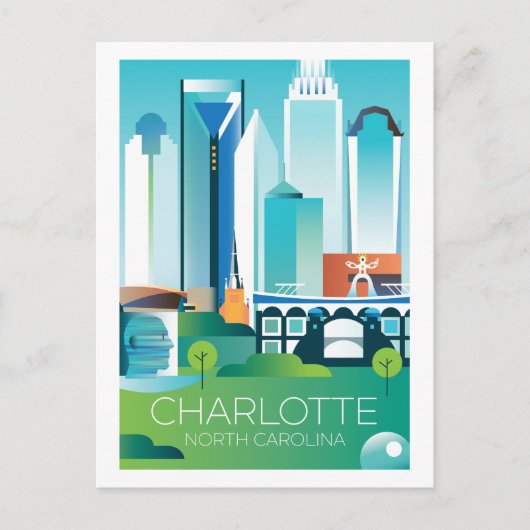 Briefkaart Charlotte, North Carolina (Voorkant)