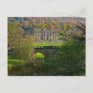 Briefkaart Chatsworth House and Bridge, Engeland