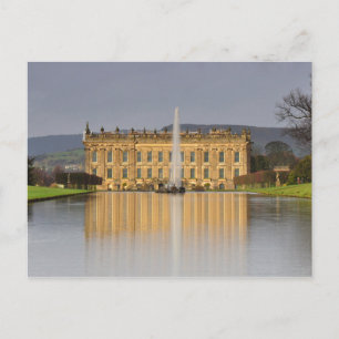Briefkaart Chatsworth House Lake Reflections U.K.