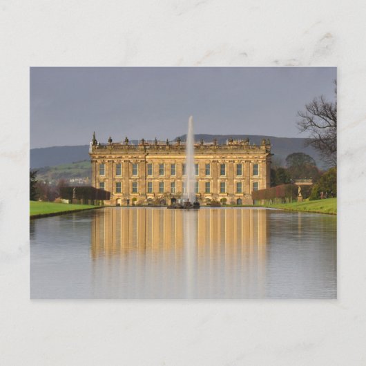 Briefkaart Chatsworth House Lake Reflections U.K. (Voorkant)