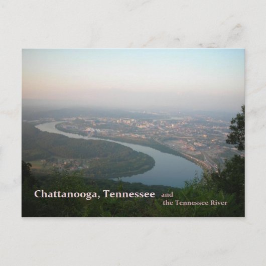 Briefkaart - Chattanooga TN en de Tennessee (Voorkant)