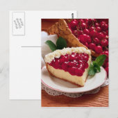 BRIEFKAART CHEESECAKE MET CHERRY TOPPING (Voorkant / Achterkant)